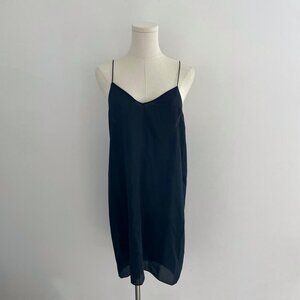 Theory Black Hemp Slip Dress | Womens Size Medium
